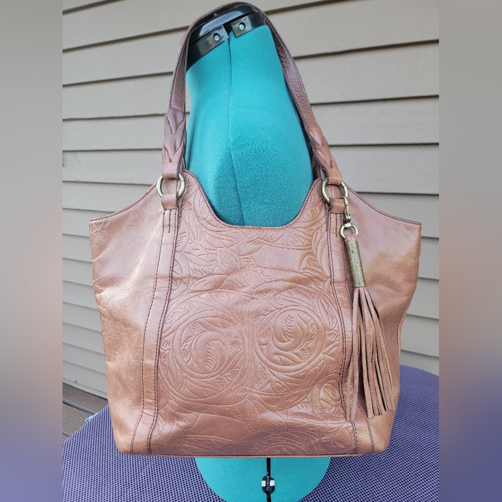 THE SAK Sierra Leather Shopper Vintage Finish Shoulder Bag Purse Hobo